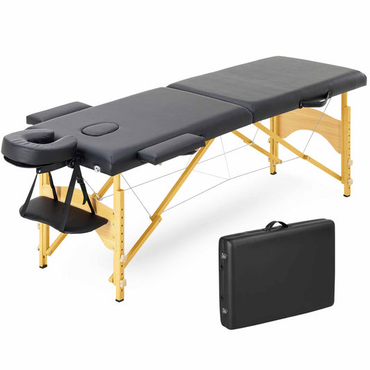 Folding wooden massage table